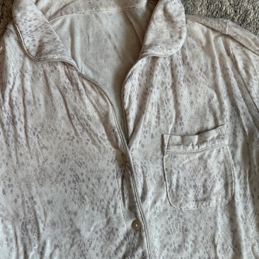 Stars Above White Button-Up Pajama Set - Picture 3 of 3